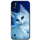 MRCİLETİSİMmrc-18898 Cat Glance Kılıf Baskılı Kapak Tam Ekran Koruyucu Samsung Galaxy A10 ile uyumlu