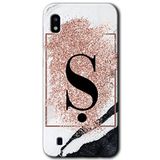 MRCİLETİSİMmrc-19030 Pembe Mermer Desenli Ş Harfi Kılıf Baskılı Kapak Tam Ekran Koruyucu Samsung Galaxy A10 ile uyumlu