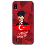 MRCİLETİSİMmrc-19122 Atatürkiye Kılıf Baskılı Kapak Tam Ekran Koruyucu Samsung Galaxy A10 ile uyumlu