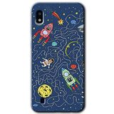 MRCİLETİSİMmrc-19146 Kedi Galaksi Kılıf Baskılı Kapak Tam Ekran Koruyucu Samsung Galaxy A10 ile uyumlu