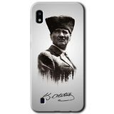 MRCİLETİSİMmrc-19154 Mustafa Kemal Atatürk Kılıf Baskılı Kapak Tam Ekran Koruyucu Samsung Galaxy A10 ile uyumlu