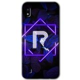 MRCİLETİSİMmrc-19198 Dark Neon Yaprak R Harfi Kılıf Baskılı Kapak Tam Ekran Koruyucu Samsung Galaxy A10 ile uyumlu