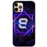 MRCİLETİSİMmrc-193000 Dark Neon Yaprak S Harfi Kılıf Baskılı Kapak Tam Kaplayan Mat Seramik iPhone 12 Pro ile uyumlu