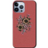 MRCİLETİSİMmrc-194639 Retro Çiçek Kılıf Baskılı Kapak Tam Kaplayan Mat Seramik iPhone 13 Pro ile uyumlu