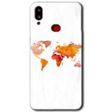 MRCİLETİSİMmrc-19518 Dünya Haritası Kılıf Baskılı Kapak Tam Ekran Koruyucu Samsung Galaxy A10s ile uyumlu