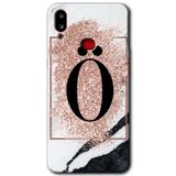 MRCİLETİSİMmrc-19576 Pembe Mermer Desenli Ö Harfi Kılıf Baskılı Kapak Tam Ekran Koruyucu Samsung Galaxy A10s ile uyumlu