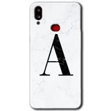 MRCİLETİSİMmrc-19589 Beyaz Mermer Desenli A Harfi Kılıf Baskılı Kapak Tam Ekran Koruyucu Samsung Galaxy A10s ile uyumlu