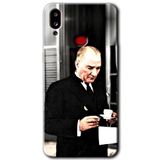 MRCİLETİSİMmrc-19671 Atatürk Türk Kahvesi Kılıf Baskılı Kapak Tam Ekran Koruyucu Samsung Galaxy A10s ile uyumlu