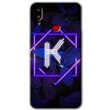 MRCİLETİSİMmrc-19729 Dark Neon Yaprak K Harfi Kılıf Baskılı Kapak Tam Ekran Koruyucu Samsung Galaxy A10s ile uyumlu