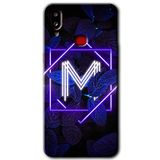 MRCİLETİSİMmrc-19731 Dark Neon Yaprak M Harfi Kılıf Baskılı Kapak Tam Ekran Koruyucu Samsung Galaxy A10s ile uyumlu