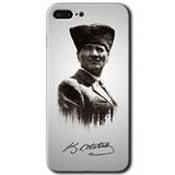 MRCİLETİSİMmrc-197905 Mustafa Kemal Atatürk Kılıf Kapak Hayalet Ekran Yandan Gözükmez iPhone 8 Plus ile uyumlu