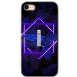 MRCİLETİSİMmrc-198477 Dark Neon Yaprak İ Harfi Kılıf Baskılı Kapak Tam Kaplayan Mat Seramik iPhone SE 2020 ile uyumlu
