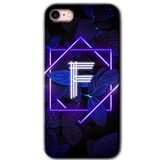 MRCİLETİSİMmrc-199023 Dark Neon Yaprak F Harfi Kılıf Baskılı Kapak Tam Kaplayan Mat Seramik iPhone SE 2022 ile uyumlu