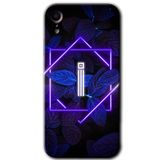 MRCİLETİSİMmrc-200127 Dark Neon Yaprak İ Harfi Kılıf Baskılı Kapak Tam Kaplayan Mat Seramik iPhone XR ile uyumlu