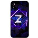 MRCİLETİSİMmrc-200157 Dark Neon Yaprak Z Harfi Kılıf Baskılı Kapak Tam Kaplayan Mat Seramik iPhone XR ile uyumlu