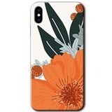 MRCİLETİSİMmrc-200324 Portakal Çiçeği Kılıf Baskılı Kapak Tam Kaplayan Mat Seramik iPhone Xs ile uyumlu