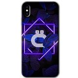 MRCİLETİSİMmrc-200685 Dark Neon Yaprak Ö Harfi Kılıf Baskılı Kapak Tam Kaplayan Mat Seramik iPhone Xs ile uyumlu
