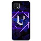 MRCİLETİSİMmrc-201803 Dark Neon Yaprak U Harfi Kılıf Baskılı Kapak Tam Kaplayan Mat Seramik Oppo A15 ile uyumlu