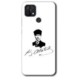 MRCİLETİSİMmrc-202298 Kemal Atatürk İmza Kılıf Baskılı Kapak Tam Kaplayan Mat Seramik Oppo A15s ile uyumlu