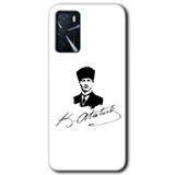 MRCİLETİSİMmrc-202848 Kemal Atatürk İmza Kılıf Baskılı Kapak Tam Kaplayan Mat Seramik Oppo A16 ile uyumlu