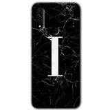 MRCİLETİSİMmrc-203341 Siyah Mermer Desenli İ Harfi Kılıf Baskılı Kapak Tam Kaplayan Mat Seramik Oppo A31 ile uyumlu