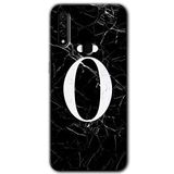 MRCİLETİSİMmrc-203350 Siyah Mermer Desenli Ö Harfi Kılıf Baskılı Kapak Tam Kaplayan Mat Seramik Oppo A31 ile uyumlu