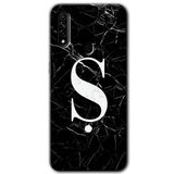 MRCİLETİSİMmrc-203354 Siyah Mermer Desenli Ş Harfi Kılıf Baskılı Kapak Tam Kaplayan Mat Seramik Oppo A31 ile uyumlu