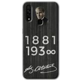 MRCİLETİSİMmrc-203367 Atatürk Ahşap İmza Kılıf Baskılı Kapak Tam Kaplayan Mat Seramik Oppo A31 ile uyumlu