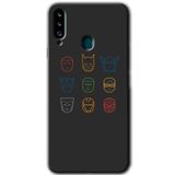 MRCİLETİSİMmrc-21139 Avengers Minimalism Kılıf Baskılı Kapak Tam Ekran Koruyucu Samsung Galaxy A20s ile uyumlu