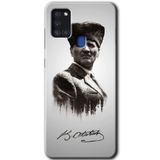 MRCİLETİSİMmrc-21904 Mustafa Kemal Atatürk Kılıf Baskılı Kapak Tam Ekran Koruyucu Samsung Galaxy A21s ile uyumlu