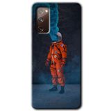 MRCİLETİSİMmrc-2226 Smoke Astronot Kılıf HD Desen Baskılı Arka Kapak Samsung Galaxy S20 FE ile uyumlu