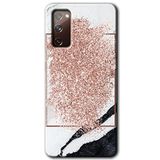 MRCİLETİSİMmrc-2485 Simli Mermer Kılıf HD Desen Baskılı Arka Kapak Samsung Galaxy S20 FE ile uyumlu