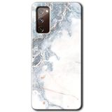 MRCİLETİSİMmrc-2496 White Marble Kılıf HD Desen Baskılı Arka Kapak Samsung Galaxy S20 FE ile uyumlu