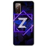 MRCİLETİSİMmrc-2706 Dark Neon Yaprak Z Harfi Kılıf HD Desen Baskılı Arka Kapak Samsung Galaxy S20 FE ile uyumlu