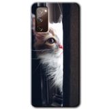 MRCİLETİSİMmrc-2717 Kedi Bakışı Kılıf HD Desen Baskılı Arka Kapak Samsung Galaxy S20 FE ile uyumlu