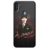 MRCİLETİSİMmrc-30148 Kemal Atatürk Kılıf Baskılı Kapak Tam Ekran Koruyucu Samsung Galaxy M11 ile uyumlu