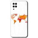 MRCİLETİSİMmrc-30518 Dünya Haritası Kılıf Baskılı Kapak Tam Ekran Koruyucu Samsung Galaxy M12 ile uyumlu