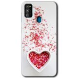 MRCİLETİSİMmrc-32991 Kalpli Şekerleme Kılıf Baskılı Kapak Tam Ekran Koruyucu Samsung Galaxy M30s ile uyumlu