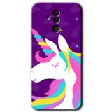 MRCİLETİSİMmrc-34943 Unicorn Sleep Kılıf Baskılı Kapak Tam Ekran Koruyucu Huawei Mate 20 Lite ile uyumlu