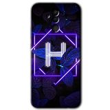 MRCİLETİSİMmrc-35125 Dark Neon Yaprak H Harfi Kılıf Baskılı Kapak Tam Ekran Koruyucu Huawei Mate 20 Lite ile uyumlu
