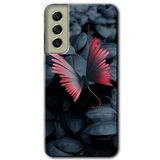 MRCİLETİSİMmrc-37418 Dark Butterfly Kılıf Baskılı Kapak Tam Ekran Koruyucu Samsung Galaxy S21 FE ile uyumlu