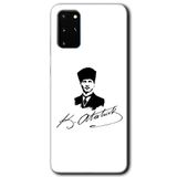 MRCİLETİSİMmrc-3747 Kemal Atatürk İmza Kılıf HD Desen Baskılı Arka Kapak Samsung Galaxy S20 Plus ile uyumlu