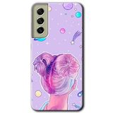 MRCİLETİSİMmrc-37507 Uzaylı Kız Kılıf Baskılı Kapak Tam Ekran Koruyucu Samsung Galaxy S21 FE ile uyumlu