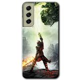 MRCİLETİSİMmrc-37521 Dragon Hunter Kılıf Baskılı Kapak Tam Ekran Koruyucu Samsung Galaxy S21 FE ile uyumlu