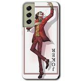 MRCİLETİSİMmrc-37561 Joker İskambil Kılıf Baskılı Kapak Tam Ekran Koruyucu Samsung Galaxy S21 FE ile uyumlu