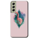 MRCİLETİSİMmrc-37773 Flamingo Kılıf Baskılı Kapak Tam Ekran Koruyucu Samsung Galaxy S21 FE ile uyumlu
