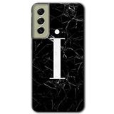 MRCİLETİSİMmrc-37790 Siyah Mermer Desenli İ Harfi Kılıf Baskılı Kapak Tam Ekran Koruyucu Samsung Galaxy S21 FE ile uyumlu