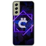 MRCİLETİSİMmrc-37884 Dark Neon Yaprak Ö Harfi Kılıf Baskılı Kapak Tam Ekran Koruyucu Samsung Galaxy S21 FE ile uyumlu