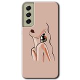 MRCİLETİSİMmrc-37889 Çizim Silüet Kılıf Baskılı Kapak Tam Ekran Koruyucu Samsung Galaxy S21 FE ile uyumlu