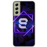 MRCİLETİSİMmrc-37899 Dark Neon Yaprak S Harfi Kılıf Baskılı Kapak Tam Ekran Koruyucu Samsung Galaxy S21 FE ile uyumlu